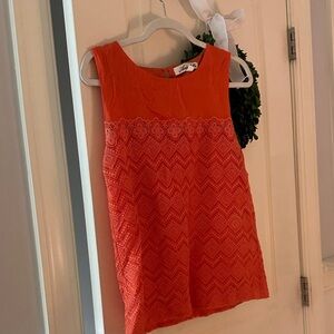 Annabella Bold Orange Sleeveless Blouse